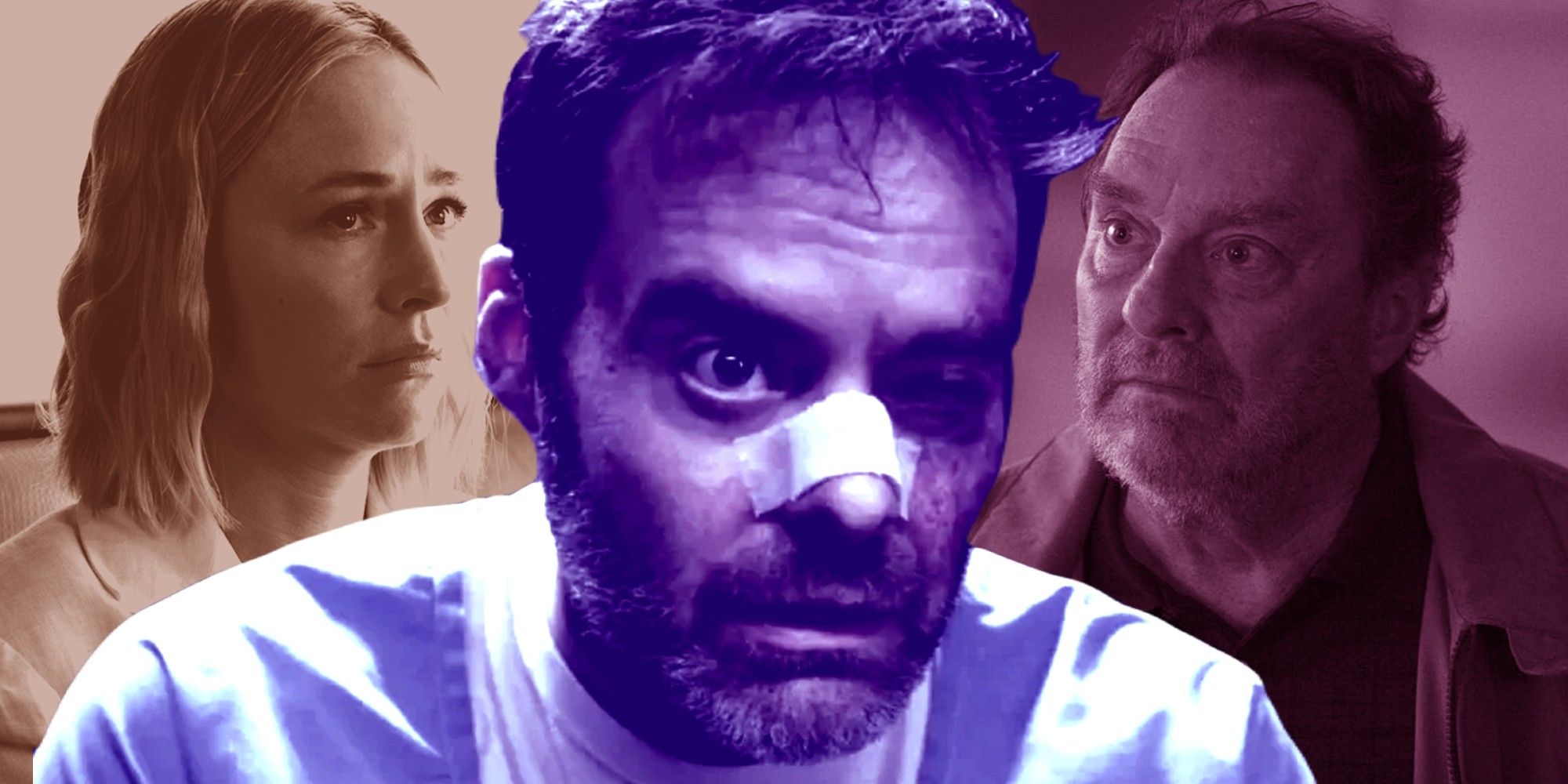 Barry season 4, episode 1 with Barry (Bill Hader), Sally (Sarah Goldberg), and Fuches (Steven Root)