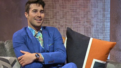 Love Is Blind Season 3's Cole Barnett in the pods wearing a blue suit