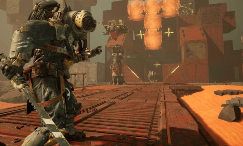 Meet Your Maker Raider Getting Ready to Invade Outpost Solo Against Many Traps and Guards to Reach GenMat