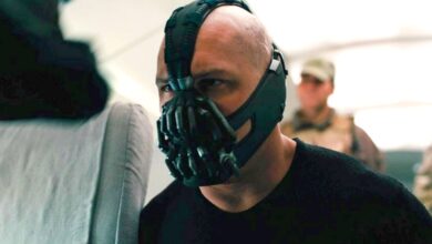 Tom Hardy as Bane in The Dark Knight Rises.