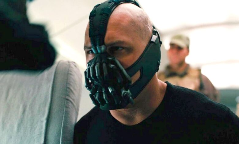 Tom Hardy as Bane in The Dark Knight Rises.