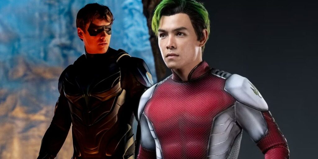 Brenton Thwaites as Nightwing Dick Grayson and Ryan Potter as Beast Boy Gar in Titans