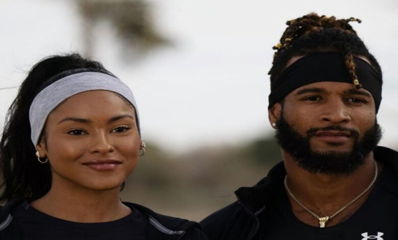 Nurys and Nelson on The Challenge.smiling outside