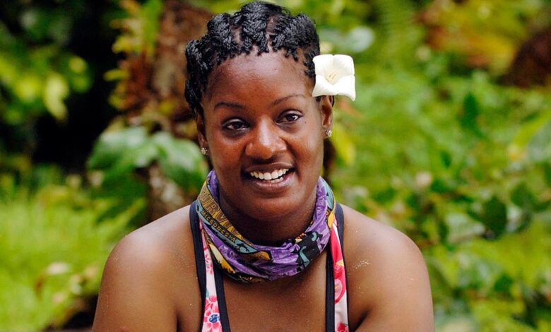 Cirie Fields from Survivor with a forest background
