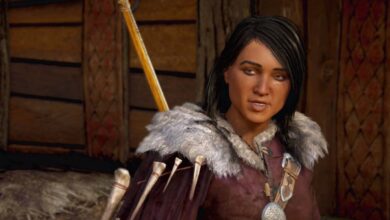 Petra talking to Eivor In Assassin's Creed Valhalla with a smug expression.