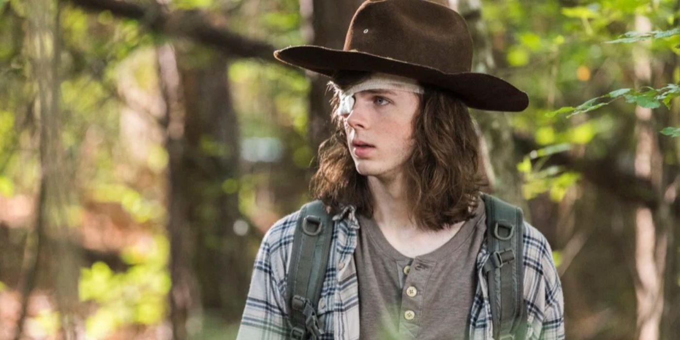 Carl Grimes in a forest