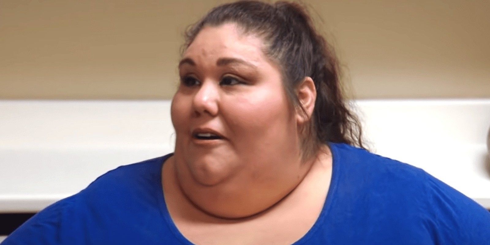 Kirgan Alicia My 600-Lb Life posing in blue top