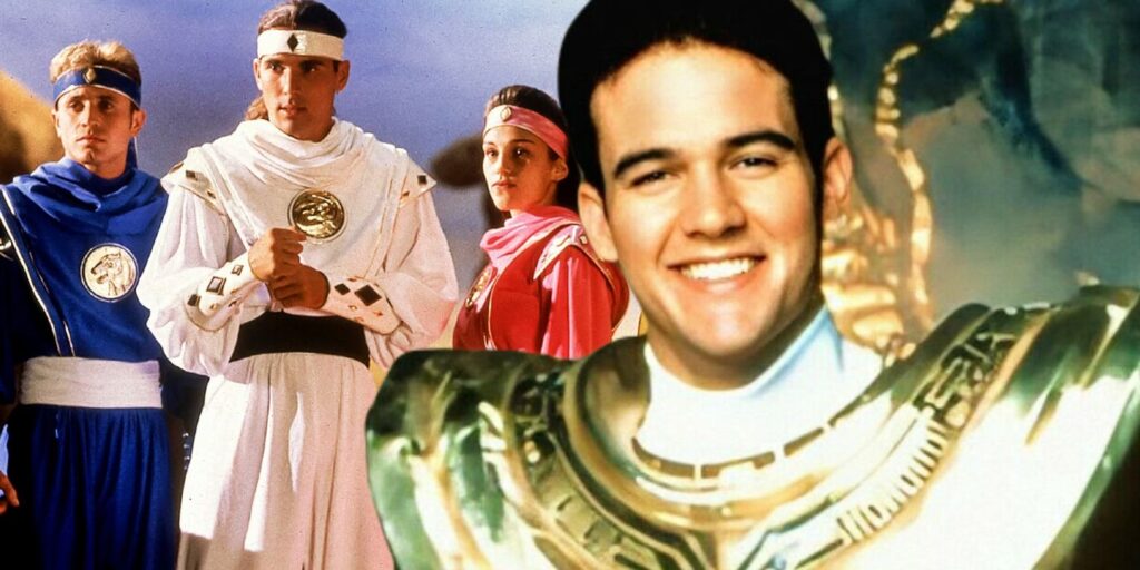 David Yost's Billy, Jason David Frank's Tommy, Amy Jo Johnson's Kimberly, and Austin St. John's Jason in Power Rangers