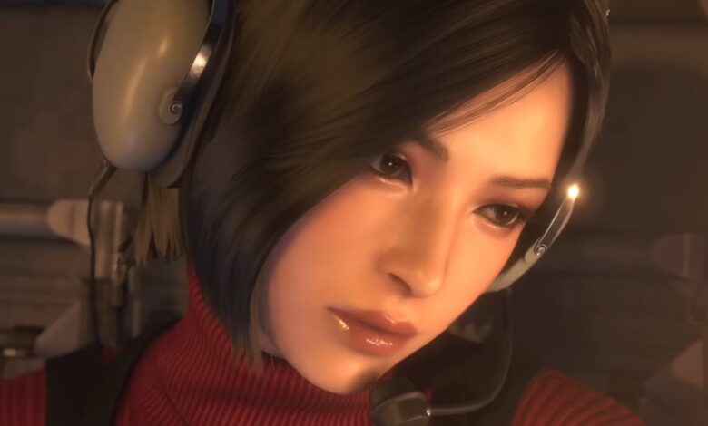 Ada Wong escapes in a helicopter at the end of Resident Evil 4 remake.