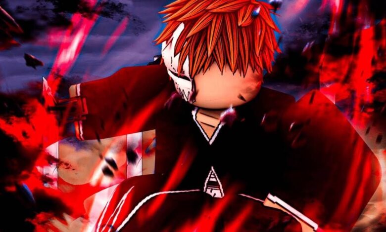 Roblox Soul War Hollow Ichigo Promotional Image of Game that Emulates Gameplay from Bleach Anime Series