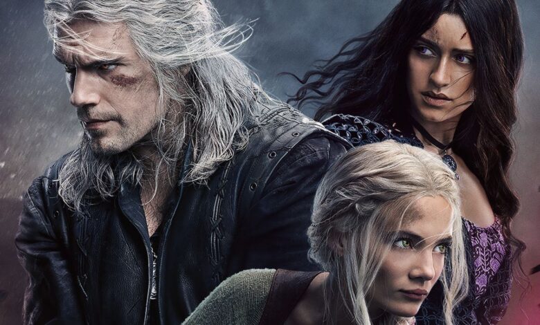 The Witcher Season 3 poster with Geralt, Yennefer, and Ciri