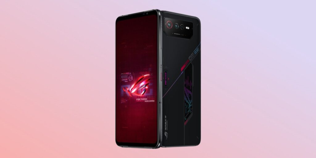 A photo of the ROG Phone 6 in Phantom Black
