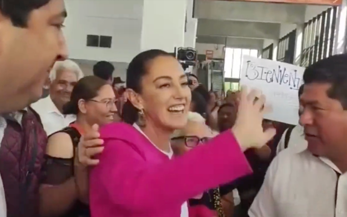 Sheinbaum llega a Tamaulipas y la reciben con ‘corrido’