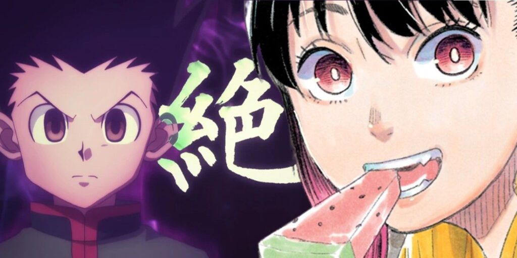 Akane next to Gon using nen