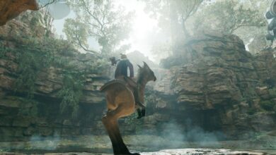 screenshot of cal kestis mounted atop of a nekko creature in star wars jedi survivor