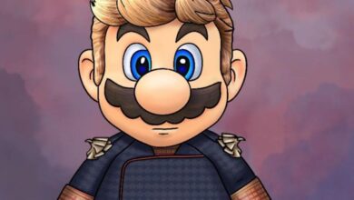 Fan art imagining Super Mario as Homelander from The Boys.
