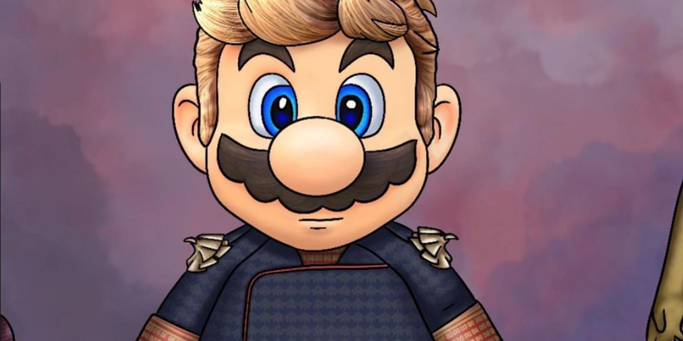 Fan art imagining Super Mario as Homelander from The Boys.