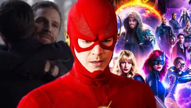 Montage of The Flash and the multiverse from Crisis on Infinite Earths