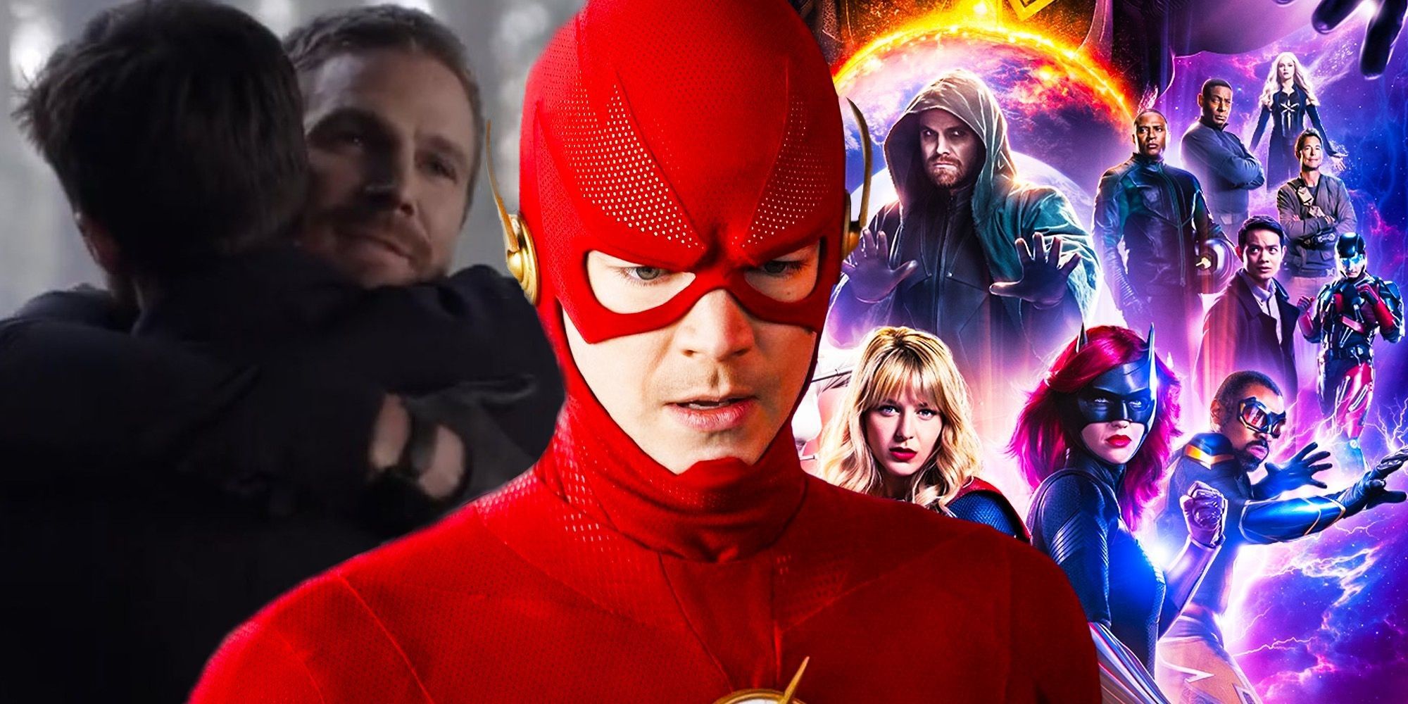 Montage of The Flash and the multiverse from Crisis on Infinite Earths