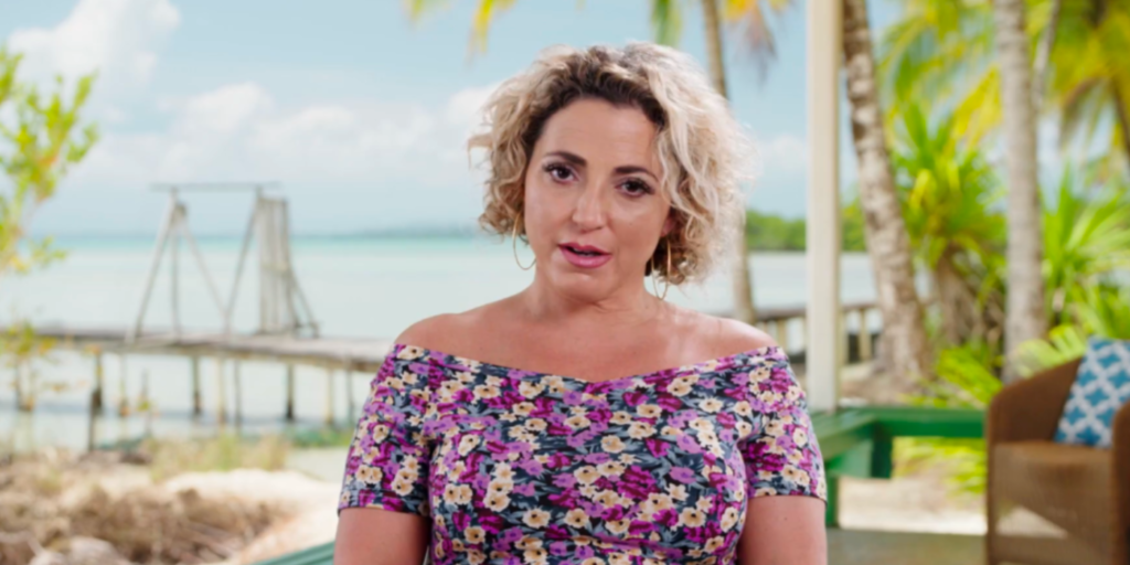 90 Day Fiancé: The Other Way season 4 star Daniele Gates wearing print dress