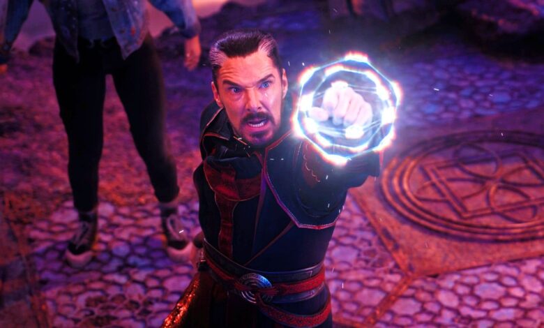 Benedict Cumberbatch as Doctor Strange Using A Spell in Doctor Strange in the Multiverse of Madness