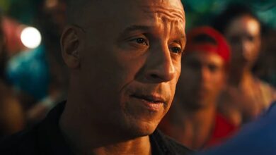 Vin Diesel as Dom in front of a crowd in Fast X