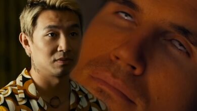 Simu Liu as a hacker and Robbie Amell under experimentation in Simulant
