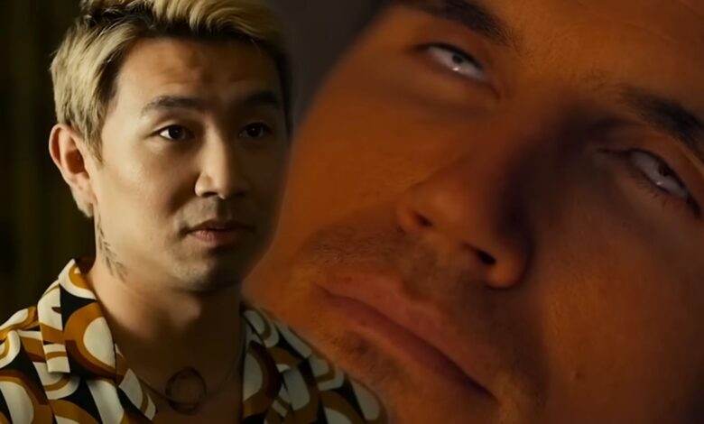 Simu Liu as a hacker and Robbie Amell under experimentation in Simulant