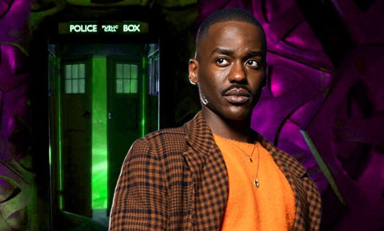 Ncuti Gatwa as The Doctor in Front of the TARDIS Edited