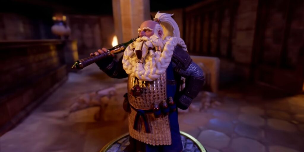 A render of a dwarf miniature in One D&D's upcoming virtual tabletop program.