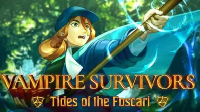 Vampire Survivors Tides of the Foscari DLC Promotional Image Showing New Character Eleanor Uzinor
