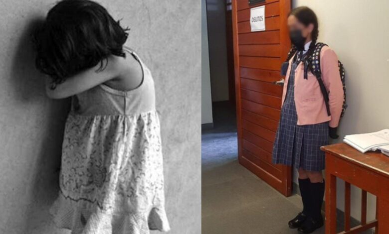 Video | Detienen a hombre con falda escolar y trenzas falsas que fotografiaba a niñas en baños de colegio