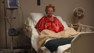 virginia madsen on bed in one day as a lion
