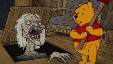 Winnie holding an ax while dealing with a Deadite in Evil Dead art