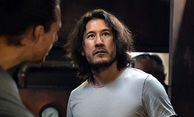 Markiplier looking up in Iron Lung