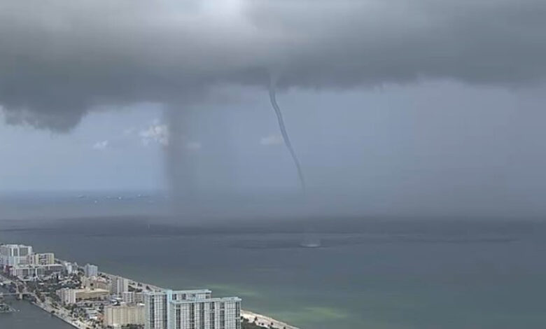 tromba marina frente a playas del sur de Florida