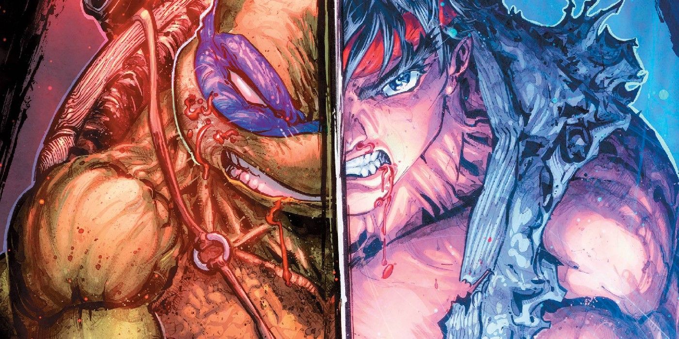 ¡Leonardo de TMNT desata HADOUKEN!  en el cruce de Street Fighter