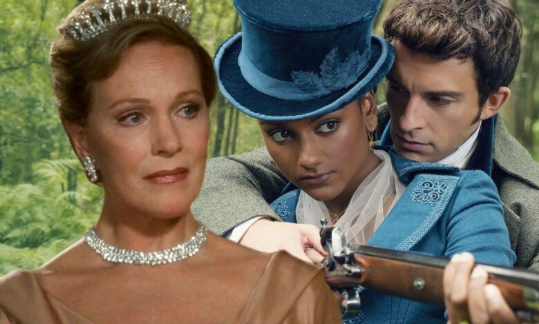 Julie Andrews from The Princess Diaries in Front of Bridgerton Background