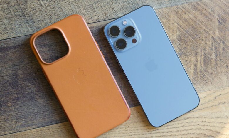 iPhone 13 Pro next to a case