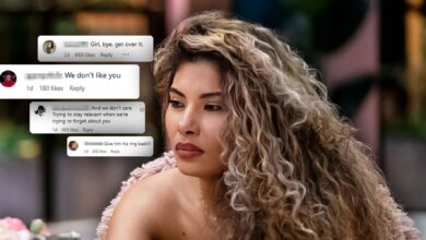 Jackie Bonds from Love is Blind season 4 looking pensive with comments beside her