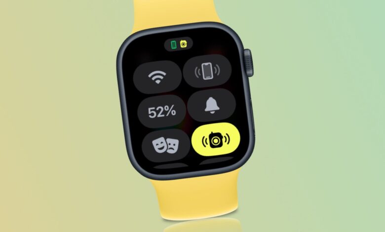 Apple Watch displaying Control Center with Walkie-Talkie app enabled
