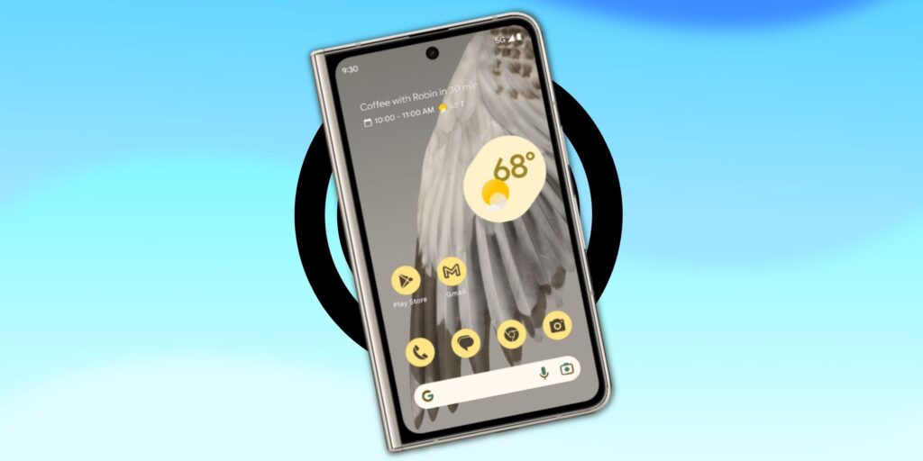 Pixel Fold on a wireless charging pad