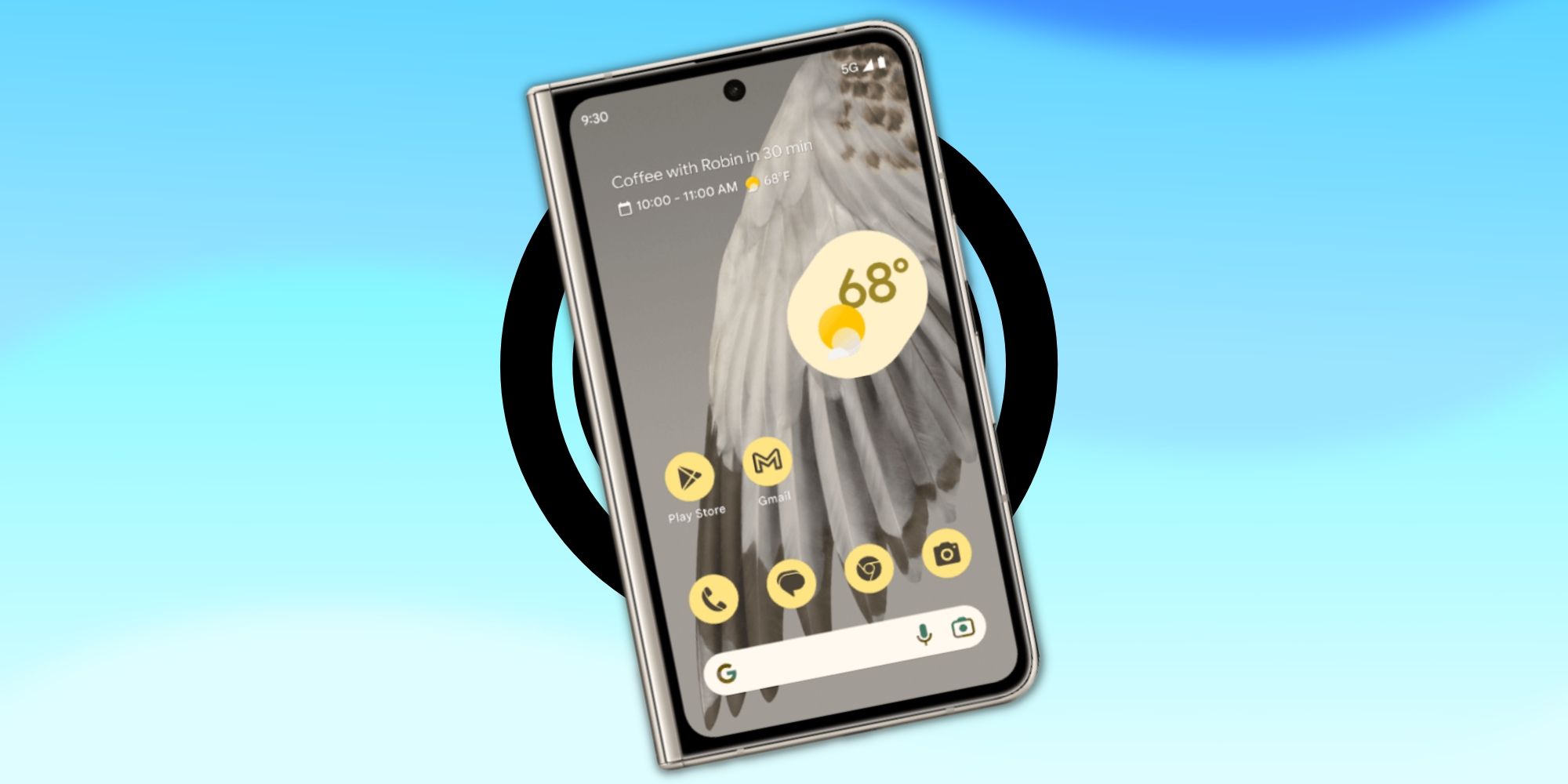 Pixel Fold on a wireless charging pad