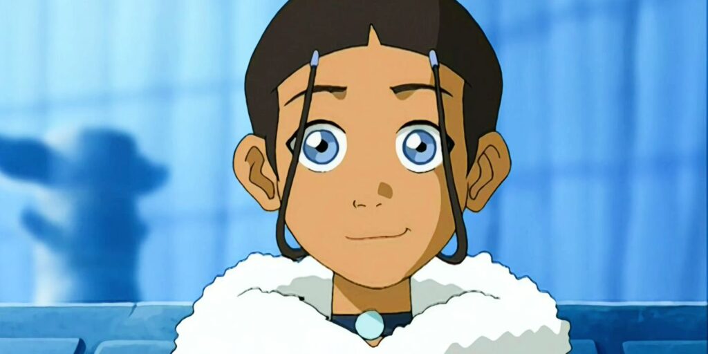 Katara smiling slightly in Avatar The Last Airbender show
