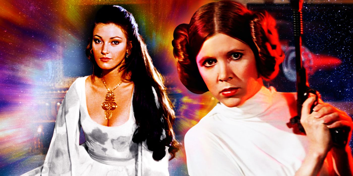 Carrie Fisher as Princess Leia and Jane Seymour.
