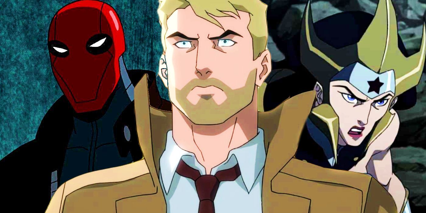 Jason Todd in Batman Under The Red Hood, Constantine in Justice League Dark Apokolips War, and Wonder Woman in The Flashpoint Paradox