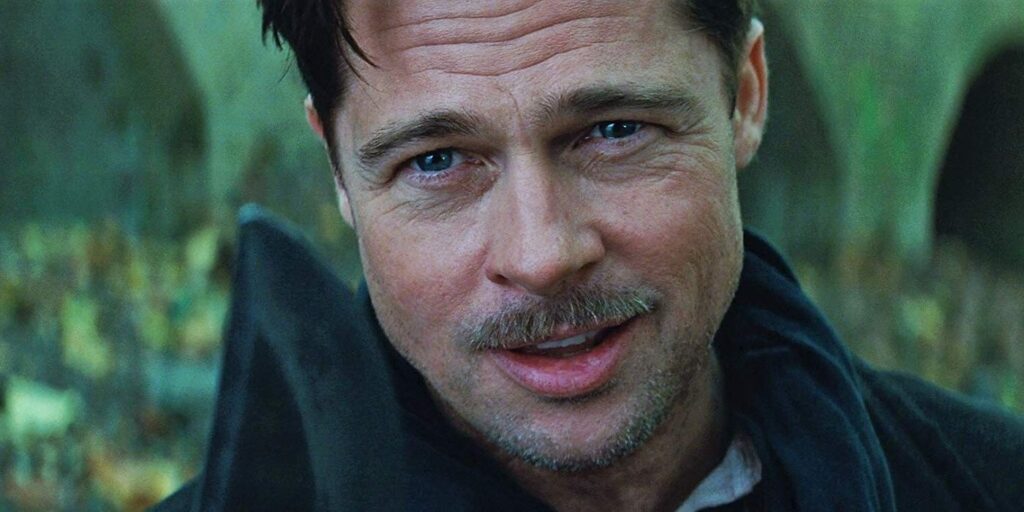 Brad Pitt brandishing a knife in Inglourious Basterds