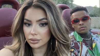 Jibri and Miona Bell from 90 Day Fiancé posing in car glam clothes