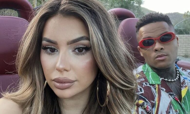 Jibri and Miona Bell from 90 Day Fiancé posing in car glam clothes