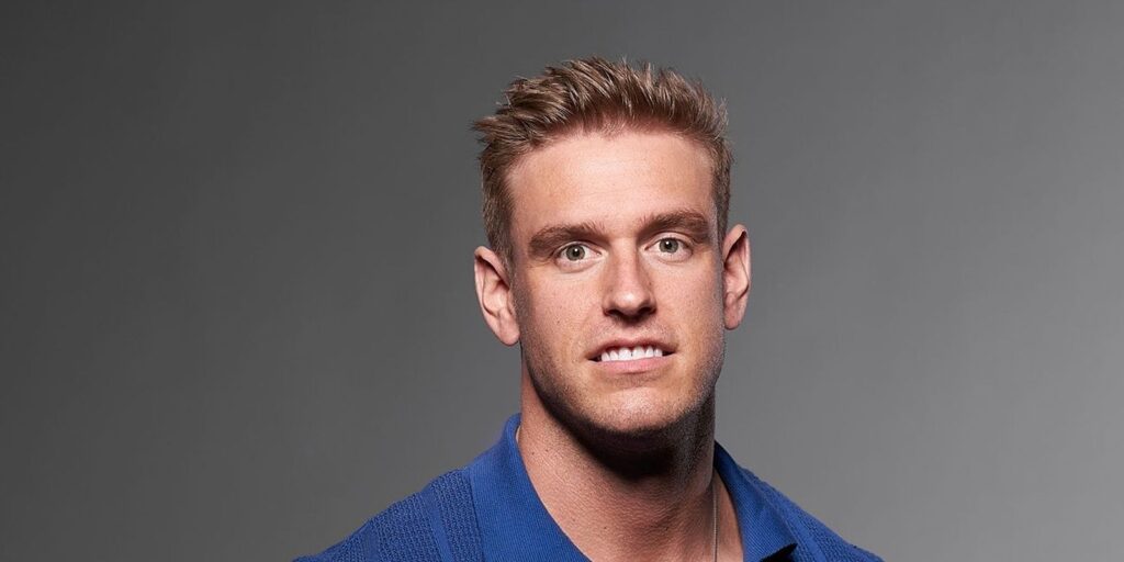 Shayne Jansen Love Is Blind Season Two close up promo short blue shirt